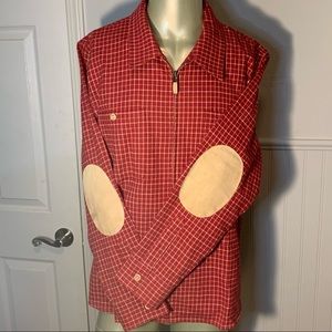Red/Tan Plaid Flannel Jacket/Top